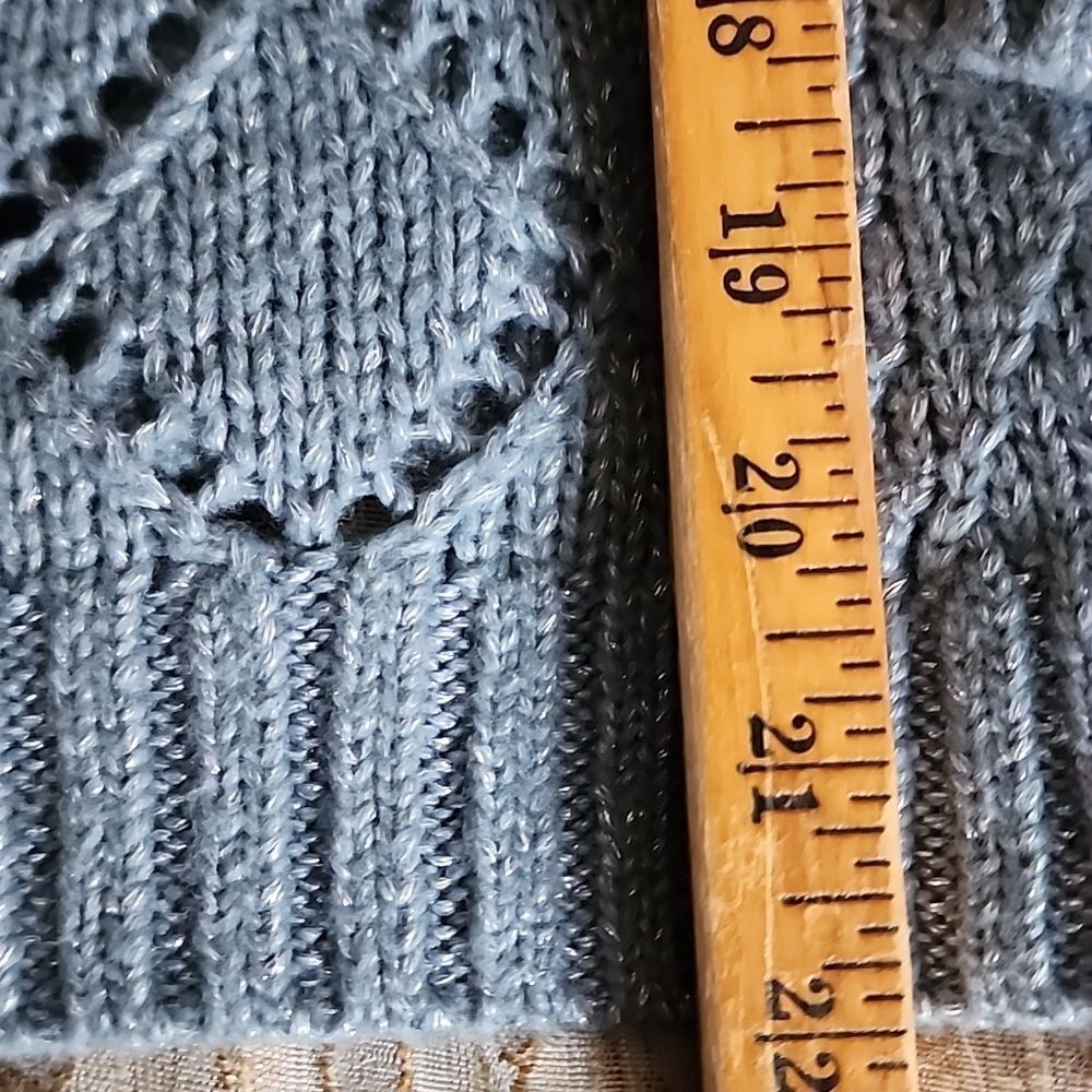 Shimmer Blue Gray Metallic Silver Thread Throughout Size S - Picture 8 of 9